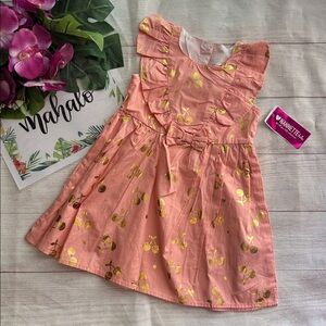 Nannette Pink and Gold Kids Dress